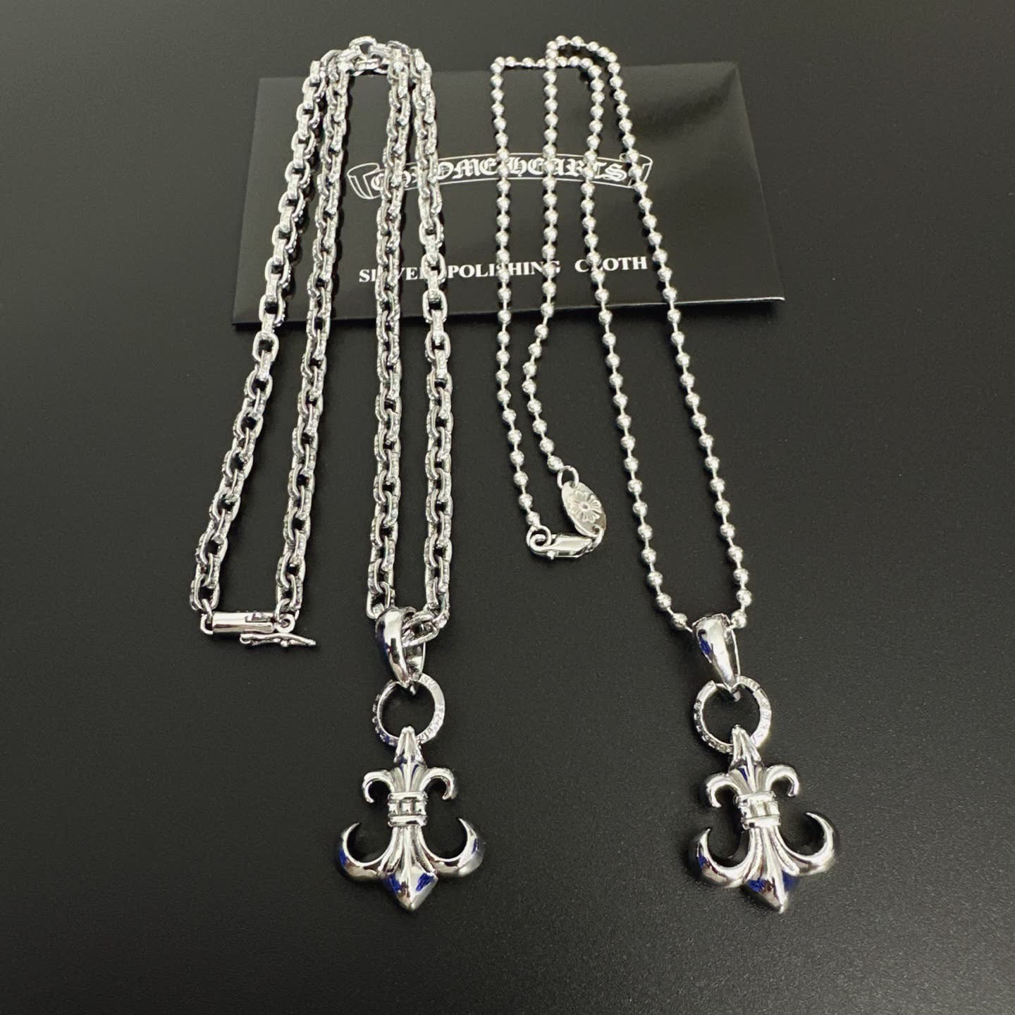 Chrome Hearts Silver Fleur-de-lis Pendant Necklace